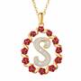 A Dozen Rubies Diamond Initial Pendant 6270 001 8 1