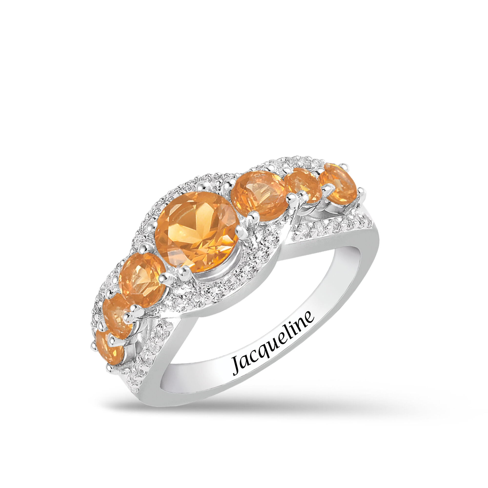 Genuine Citrine November Birthstone Ring