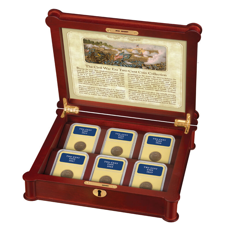 The Civil War Era Two Cent Coin Collection 5422 0058 a display