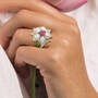 Personalized OpalFire Flower Ring 11769 0016 m model