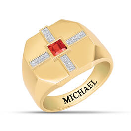 Holy Cross Mens Birthstone Diamond Ring 10700 0010 g july