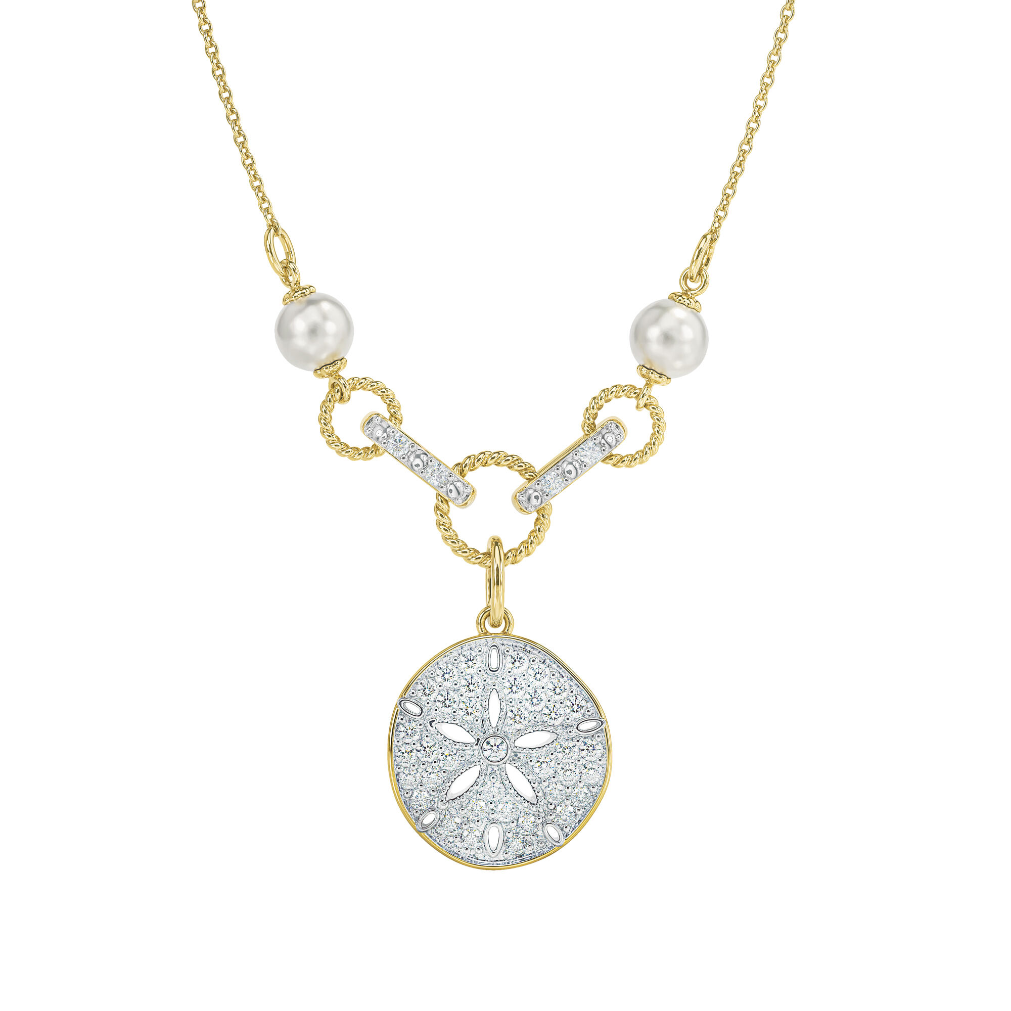 Legend of the Sand Dollar Diamond and Pearl Necklace 6790 0019 a main