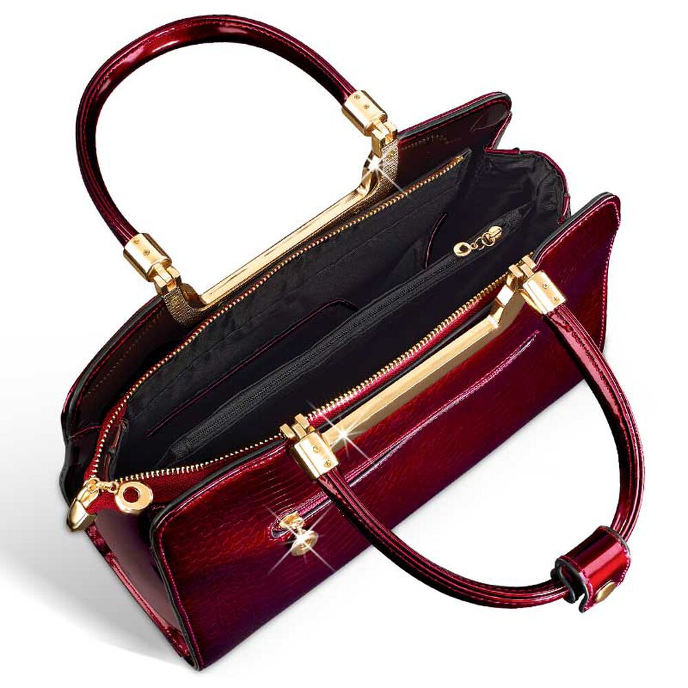 Ruby Red Genuine Leather Handbag