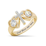 God Bless Our Love Diamond Cross Ring 11716 0010 a main