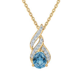 Genuine Birthstone & Diamond Pendant 12324 0012 l december