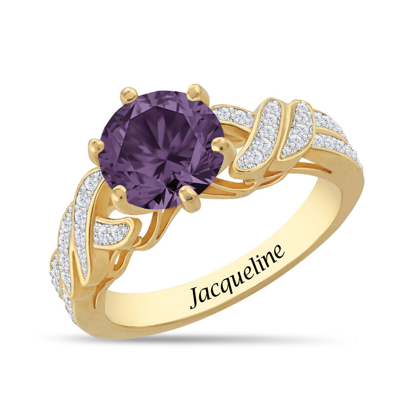 Personalized Beautiful Birthstone Ring 11065 0017 b february