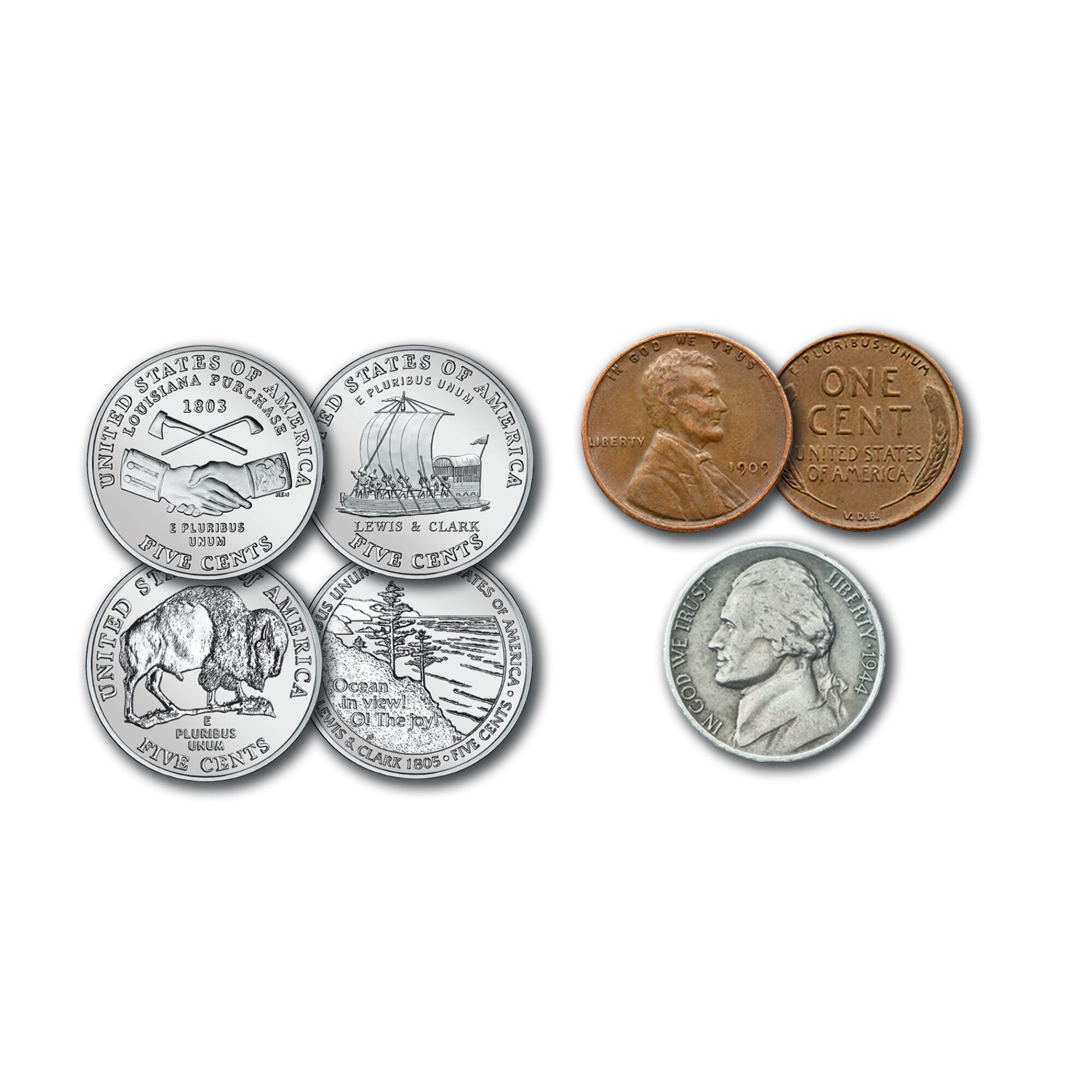 Three Centuries of Pennies Nickels 10885 0017 c coins