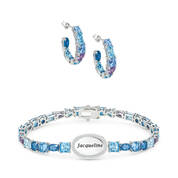 Blue Wave Crystal Bracelet with FREE Matching Earrings 11987 0012 a main