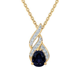 Genuine Birthstone & Diamond Pendant 12324 0012 i september
