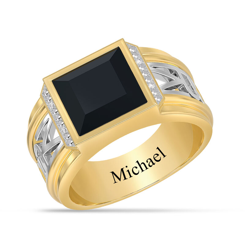 The Personalized Diamond Onyx Ring 10412 0019 a main