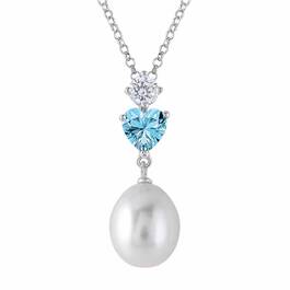 Loves Embrace Pearl and Birthstone Necklace 6588 001 5 12