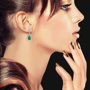 Emerald Allure Simulated Emerald and Diamond Earrings 6020 001 1 2
