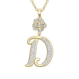 Diamond Rose Initial Pendant 12023 0016 e pendant
