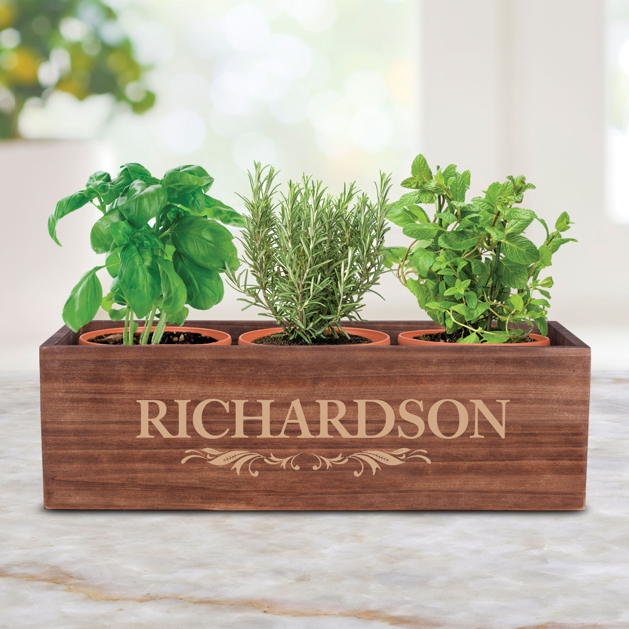 The Personalized Wood Planter Box 10878 0016 b back
