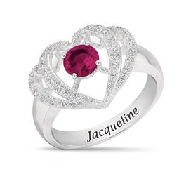 Personalized Genuine Birthstone Diamond Ring 11066 0016 g july