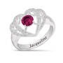 Genuine Birthstone & Diamond Ring, Personalized Genuine Birthstone Diamond Ring 11066 0016 g july