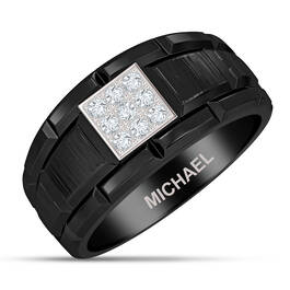 Black Steel Mens Ring 10421 0018 a main