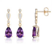 Amethyst Diamond Dangle Earrings 11142 0469 a main