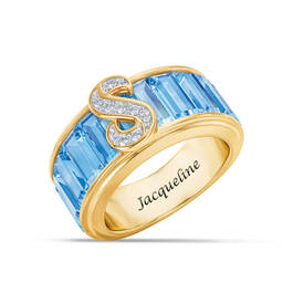 Personalized Birthstone Diamond Initial Ring 11033 0016 l december