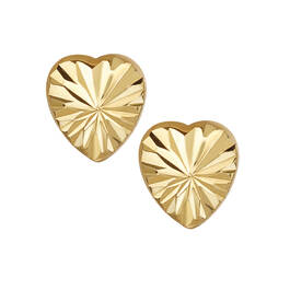 9kt Gold Heart Diamond Cut Studs 11556 0013 a main