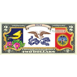 State Bird and Flower Enhanced $2 Bill Collection 11346 0018 a lowa