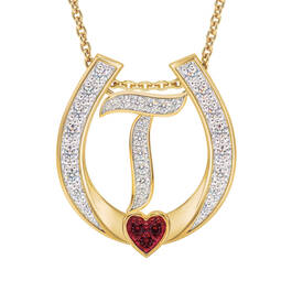 Diamond Initial Horseshoe Pendant 11352 0019 q initial
