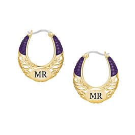 Birthstone Initial Hoops 11897 0011 b february