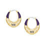 Birthstone Initial Hoops 11897 0011 b february