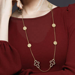 Dazzling Faith Long Cross Necklace 10178 0013 m model