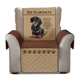 Dog Personalized Armchair Cover 6257 0015 a dachshund black