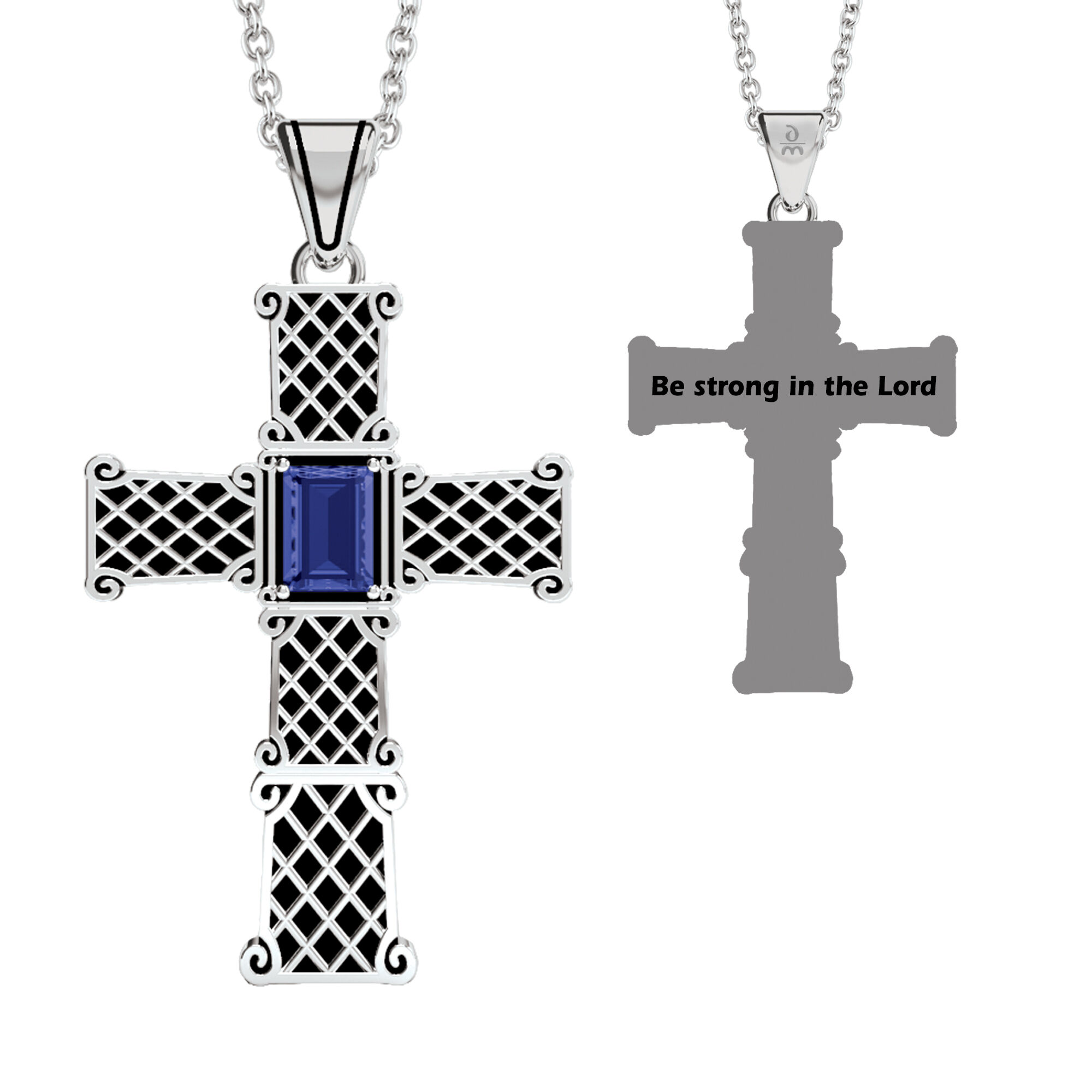 Be Strong Birthstone Cross Pendant 6524 0020 a main february