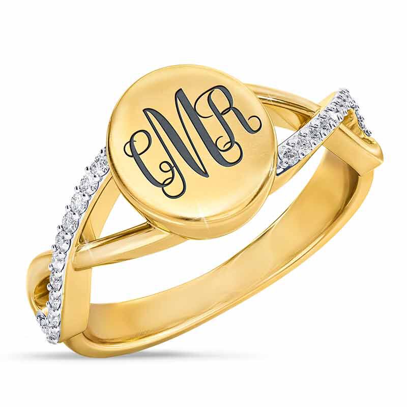 Personalized Diamond Signet Ring 6021 001 0 1