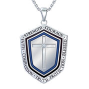 Blessed Son Personalized Shield Pendant 1208 0065 b front