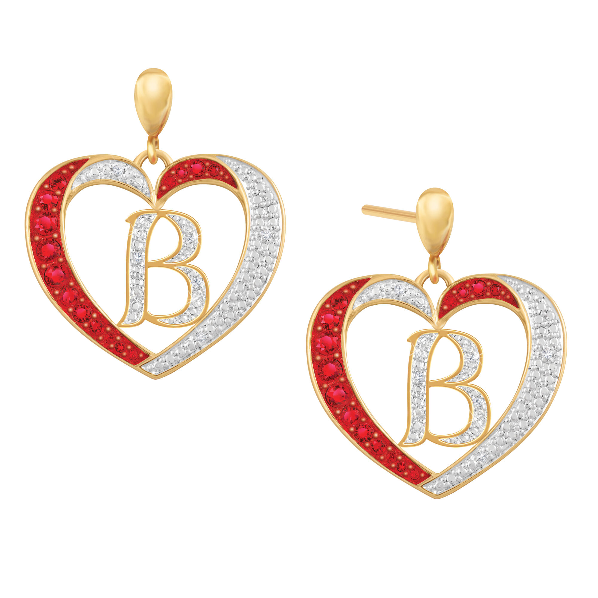 Diamond Initial Heart Earrings 2300 0094 b initial