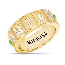 Personalized Birthstone Initials Ring 11010 0013 i august
