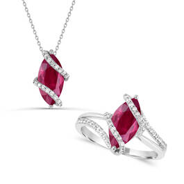 Created Ruby Sapphire Pendant Ring Set 11142 1541 a main