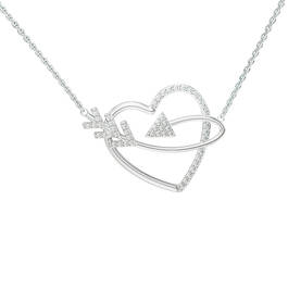 Cupids Embrace Sterling Silver Necklace with Free Matching Earrings 12199 0014 b pendant