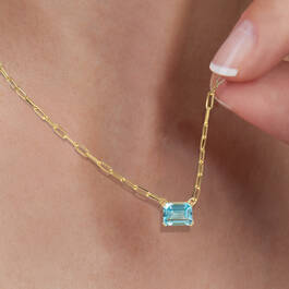 Pretty Petite Blue Topaz Necklace 11599 0053 m model