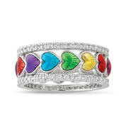 Rainbow of Hearts Stackable Ring Set 11937 0013 a main