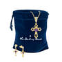 Amethyst Hearts Diamond Cross Pendant Earring Set 10402 0011 g gift pouch