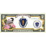 State Bird and Flower Enhanced $2 Bill Collection 11346 0018 a Massachusetts