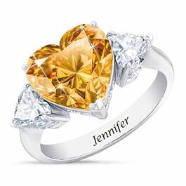 Birthstone Triple Heart Ring 1516 001 3 11