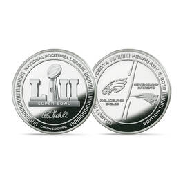 Super Bowl Flip Coin Silver Plated Collection 11732 0218 a Eagles52