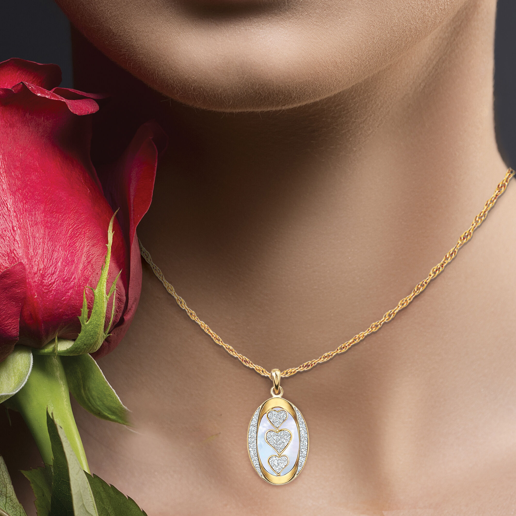 I Love You Personalized Diamond Pendant with FREE Matching Earrings 5238 0268 m model