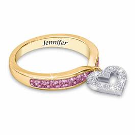 Birthstone  Diamond Charm Ring 2145 002 8 10