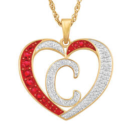 For My Daughter Diamond Initial Heart Pendant 10119 0015 a c initial