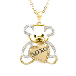 Diamond Teddy Bear Pendant with Plush Bear 11647 0287 a main
