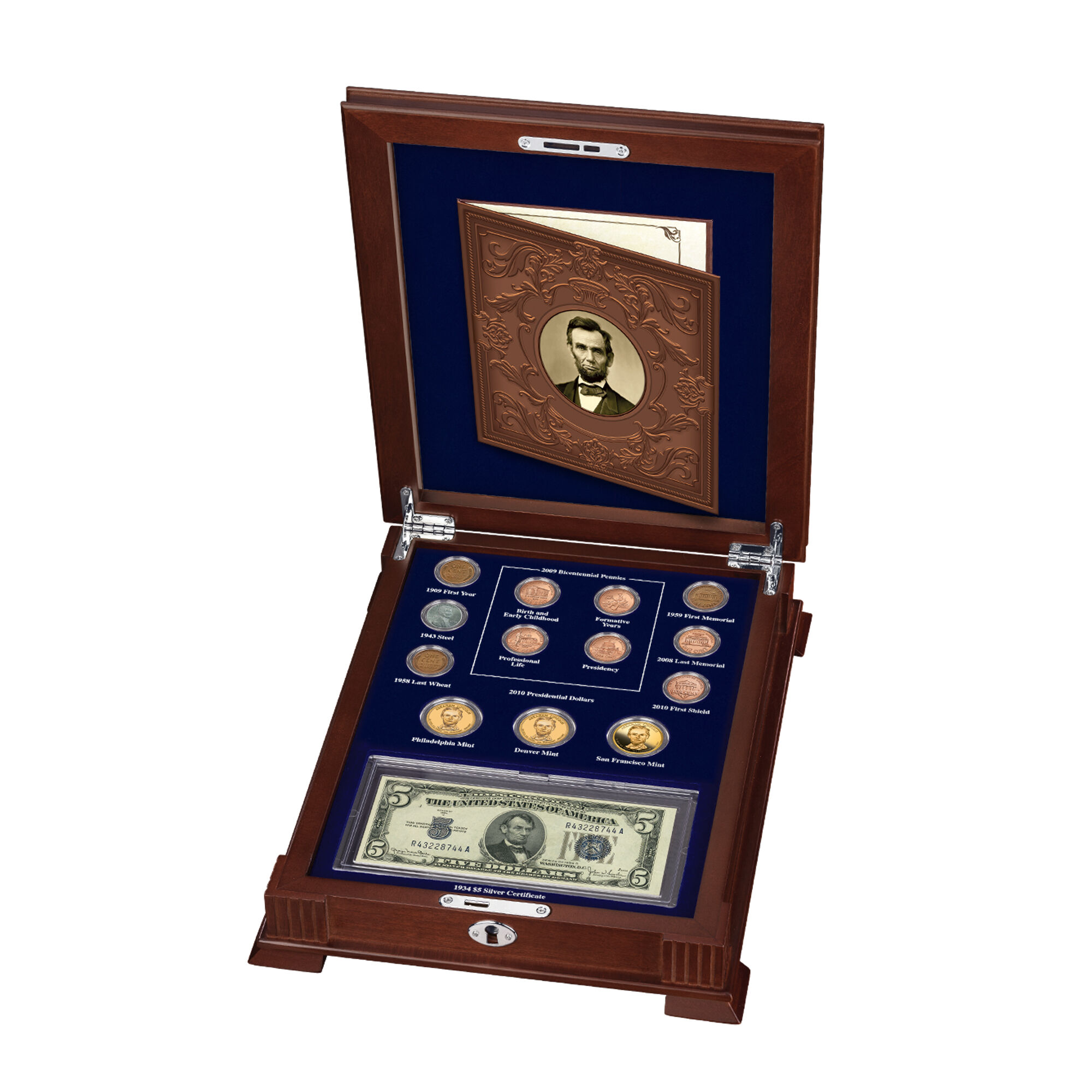 Abraham Lincoln Coin and Currency Set 6159 0022 c open display