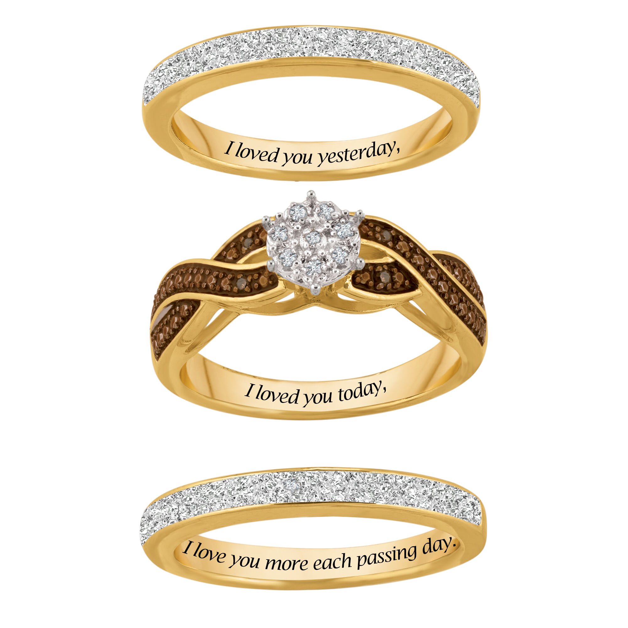Danbury mint i love you always diamond ring set new arrivals