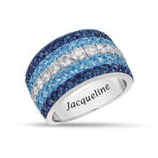 Waves of Blue Personalized Ring 11771 0012 a main